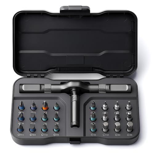 VMAN Ratchet Screwdriver Set, magnetic Screwdriver sets, S2 Steel Bits, DIY Combination Flexible Shaft, Suitable for Furniture Assembly, Precision Electrical Appliance Repair, Bicycle Tools