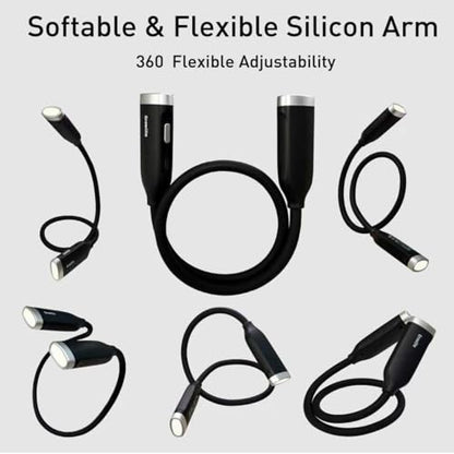 Neck Reading Light, 3 Color & Brightness Adjustable Book Light for Reading in Bed, Hands-Free, Lightweight, USB C Rechargeable, Eye-Caring, Perfect for Crafts, Camping, Kids & Adults (black) - color: Black