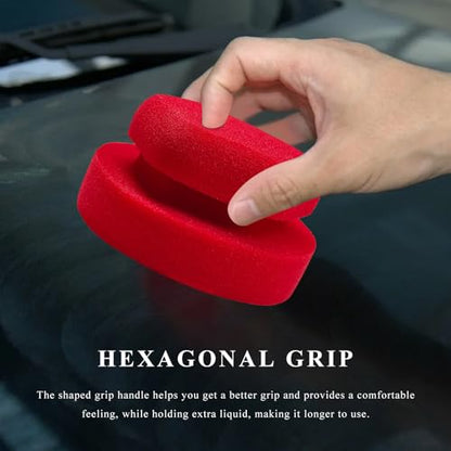 Synthetic Clay Bar Ball, Hand Disc Clay Bar Sponge for Car Waxing & Polishing, Reusable Detailing Clay Pad Paint Surface Cleaning Tool for SUV Truck Sedan, Car Accessories (Red) - color: Red