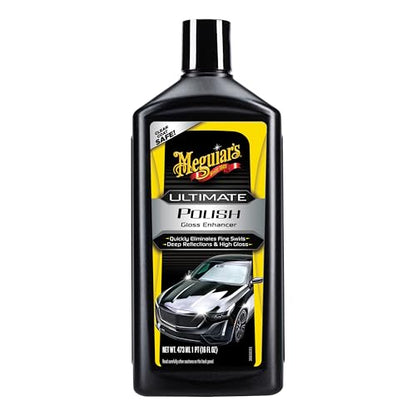 Meguiar’s Ultimate Polish – High-Gloss Polish for a Show Car Shine – Permanently Removes Light Swirls to Produce a Deep, Wet Reflection with a High Gloss Shine - Easy to Use, 16 Oz - size: 16 Fl Oz (Pack of 1), style: 16 Oz