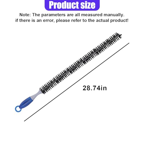 Car Engine Cleaning Brush with Long Handle, Flexible Hard Bristle Auto Detailing Brushes Kit with Hanging Hole, Bendable Car Wash Brush for Radiator Dryer Vent/Refrigerator Coil (1PC) - size: 1PC