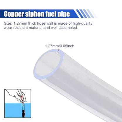 Shaker Siphon Hose for Gasoline, Gasoline Fuel Transfer Pump, Hand Pump Self Priming, 6Ft, 1/2'' Copper Valve Siphon Hose, for Gas Diesel Oil Liquid Water (1.8 m) - size: 1.8 m