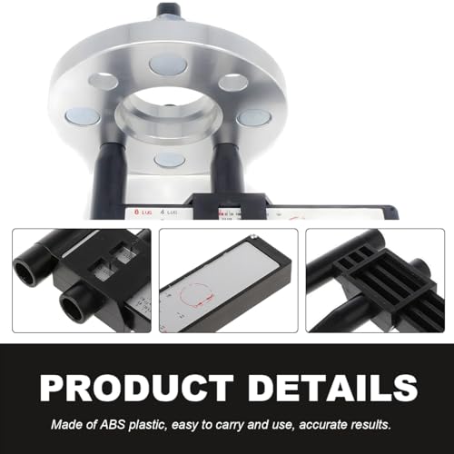 KVAEY Wheel PCD Gauge, Wheel Rim Bolt Pattern Measuring Tool, Automotive Wheel Stud Measuring PCD Ruler for Quick Measurement, Lug Bolt Pattern Gauge for 4 5 6 8 Holes Sliding Caliper