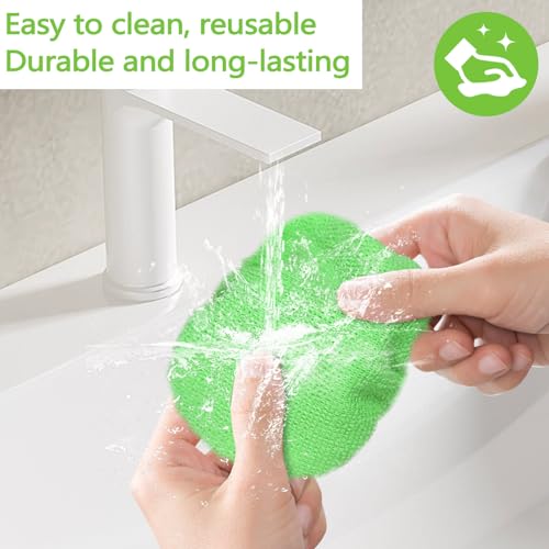 ASTIMESA 2 Set of Green Microfiber Windshield Cleaner Tool, Car Window Cleaner with 18 Replacement Cloth, Interior Windshield Cleaning Washer Supplies for Wiper Glass Rear Inside Auto Mirror (20)