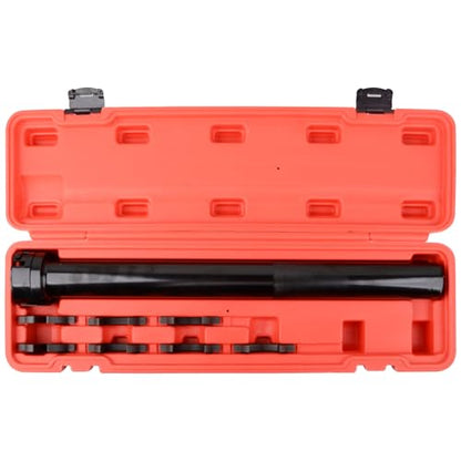 DAYUAN Inner Tie Rod Removal and Installation Tool with 7 Crowfoot Adapters | 14.6-36.5mm Adapter Sizes，45# Steel Construction，For Inner Tie Rod Removal & Installation，Quick Slide Collar，Storage Case - size: 8Pcs-Red