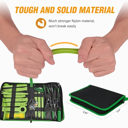 GOOACC 238Pcs Trim Removal Tool, Auto Push Pin Bumper Retainer Clip Set Fastener Terminal Remover Tool Adhesive Cable Clips Kit Car Panel Radio Removal Auto Clip Pliers, Green - color: 120Pcs Clips + 118 Remover Green