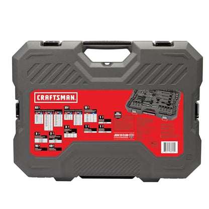 CRAFTSMAN OVERDRIVE 154-Piece Gunmetal Chrome Mechanics Tool Set, Standard SAE/Metric Socket Set, with Hard Case (CMMT99154L)
