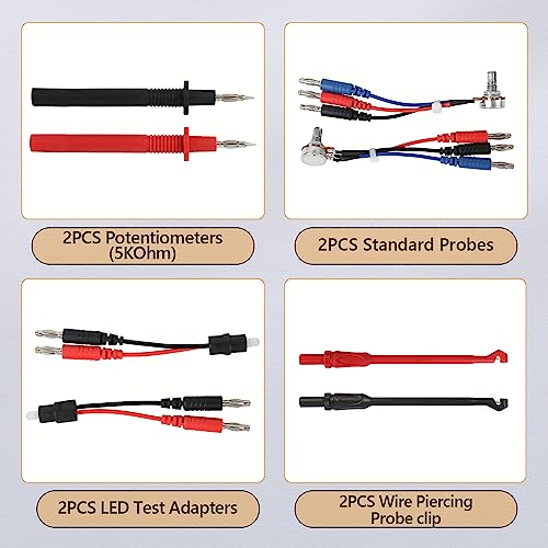 Automotive Circuit Test Leads Kit, 104 Pieces Multimeter Multi Function Electric Probe Test Kit with Black Carrying Case Test Lead Set Wire Connectors Adapter Cables