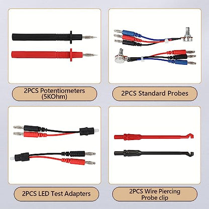 Automotive Circuit Test Leads Kit, 104 Pieces Multimeter Multi Function Electric Probe Test Kit with Black Carrying Case Test Lead Set Wire Connectors Adapter Cables