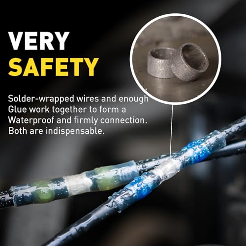haisstronica 220PCS Solder Seal Wire Connectors-Waterproof Solder Wire Connector-Heat Shrink Wire Connectors-Electrical Connectors Kit(20Yellow 40White 80Red 80Blue) - style: 220PCS