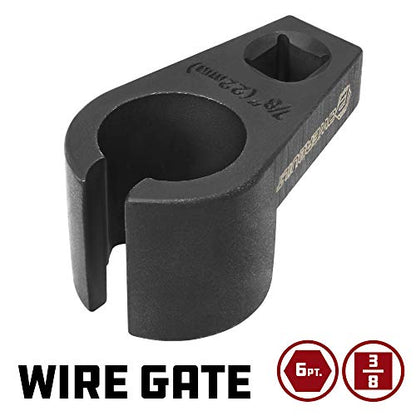 Powerbuilt Oxygen Sensor Offset Puller, Remove and Install O2 Oxygen Sensors, Wire Gate, 22mm 7/8 Inch, 6 Point - 648691 - style: Offset Oxygen Sensor Socket