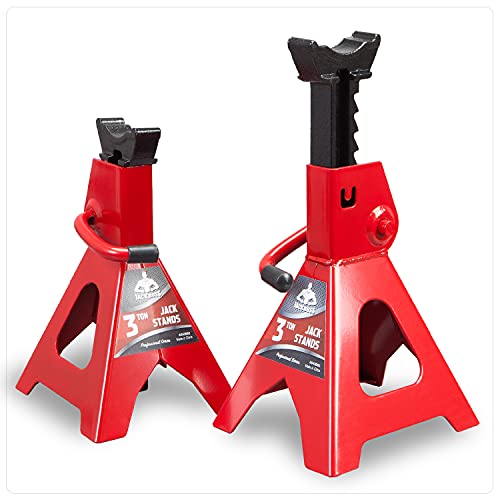 Jack Boss Jack Stands 3 Ton (6,000 LBs) Car Jack Stand Adjustable Lifting for Automotive Small SUV, Red, 2 Pack - style: 3T standard