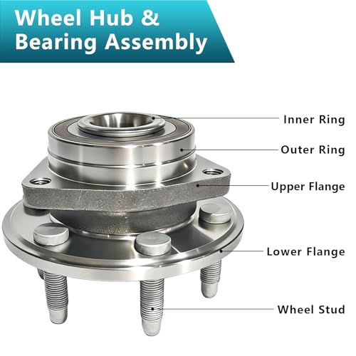 513289 Wheel Bearing Hub Assembly for Cadillac SRX 2010-2016 | Hub for Saab 9-4X 2011, Eliminates Noise, Fixes ABS & Hub Issues, Simple Installation, Direct Bolt-On, No Warning Lights - size: 513289