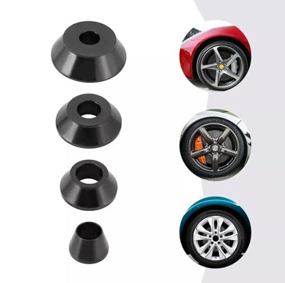 Tire Balancer Accessories, 4PCS Universal Wheel Balancer Standard Taper Cones Kit Wheel Balancer Cone Set,36mm Shaft Coats Standard Vehicle Tool, 1.77" to 5.39" for Car, SUV, Truck