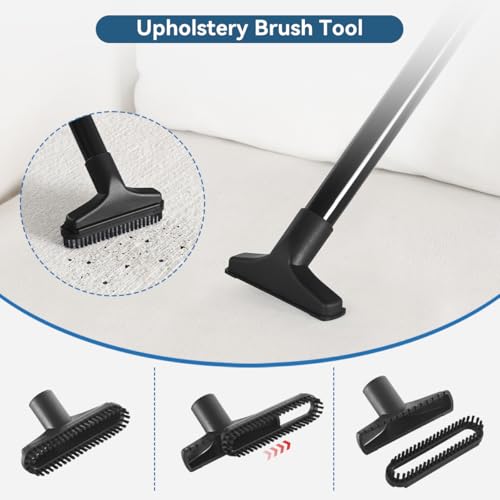 Universal Vacuum Attachments for Shop Vac, 2 1/2" to 1 1/4" Vacuum Hose Adapter, 1 7/8" to 1" Adapter Dust Brush Extension Wand Flexible Crevice Tool Attachment Kits for Shop Vac Accessories