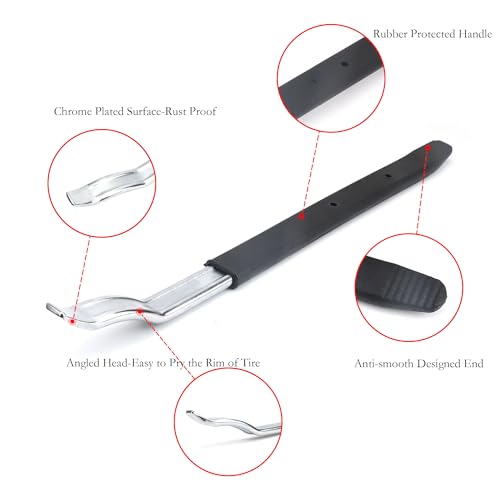 Bead Lifting Tool, Tire Iron Spoon, Mount Demount Lever Pry Bar, Rim Pryer, Handle with Plastic Protector, Curved Head, for Tire Changer