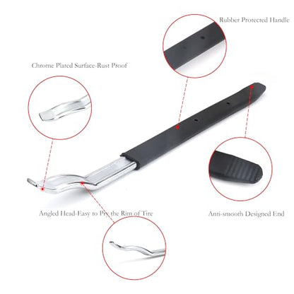 Bead Lifting Tool, Tire Iron Spoon, Mount Demount Lever Pry Bar, Rim Pryer, Handle with Plastic Protector, Curved Head, for Tire Changer
