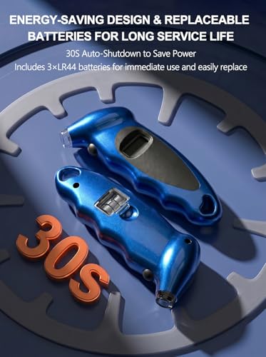 Digital Tire Pressure Gauge 150 PSI, Accurate in 0.1 Increments,1 Pack Tire Pressure Gauge with Backlight LCD, 4 Units (PSI/Bar/Kgf/cm²/KPA) Applicable to Car Truck Bicycle, Blue - color: Blue