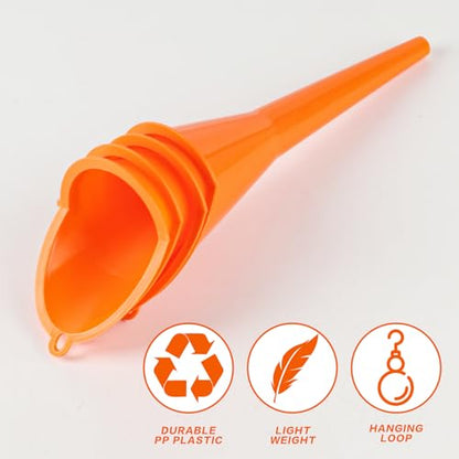 4 Pcs Plastic Long Neck Oil Funnel for Change, Multi-Function Long | For Transmission Fluid Automotive Funnels, Car Water Diesel Fuel Kerosene Liquids Engine Oil Funnel Set
