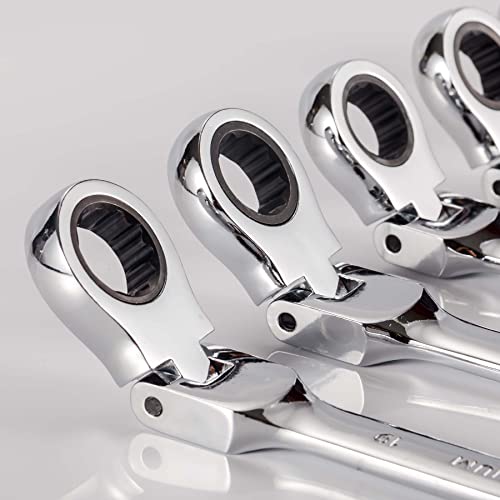 Qnkaa Flexible Ratchet Wrench Set 12pcs 8-19mm Spanner Gear Ring Ratcheting Combination Flexi Wrench Kit Metric Flex Head | Spanner Gear Ring Ratcheting Combination Flexi Wrench Kit Metric Flex Head - size: 12-Piece Metric Set