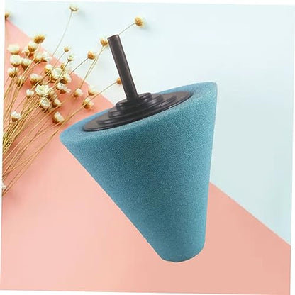 Happyyami Automotive Car Burnishing Sponge Polishing Pad Cone Shaped Buffing Tool for Wheel Hub Cleaning Light Blue Durable Reusable Buffing Pads for Power Drill Use