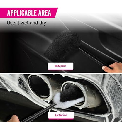 H.O.W 360° Microfiber Wheel Rim Tire Brush for Cleaning Tires