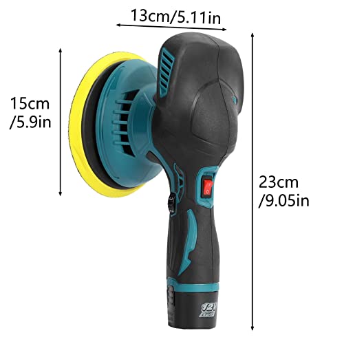Cordless Dual Action Polisher Buffer for Car, 12V Furniture Electric Polishing Waxer Machine Kit, Random Orbit Sander, 2500-5000 RPM 6 Variable Speeds with 2 x 2Ah Batteries, Gloves, Apron