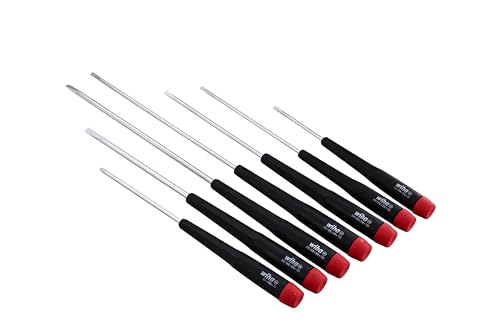 Wiha 26092 Slotted and Phillips Screwdriver Set with Precision Handle, Long, 7 Piece