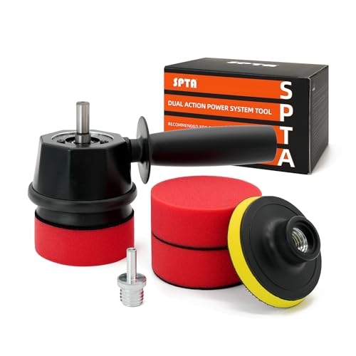 Dual Action Power System Tool, Forced Dual Action Polisher Adapter Detailing Tool with 3Pcs Polishing Pads For Cordless Drill for Car Polishing, Buffing, Waxing and Compounding -DAPSTS3