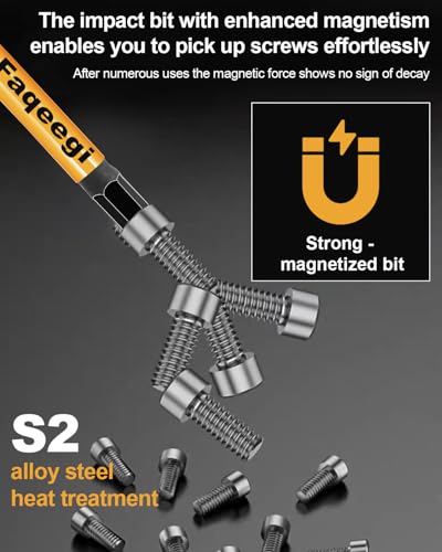 20PCS Hex Bit Set 4" S2 Magnetic Metric SAE Impact Drill Bits | High Torque CNC Tips,1/4" Shank,Home & Auto Use,Durable Mechanic Handyman Gift