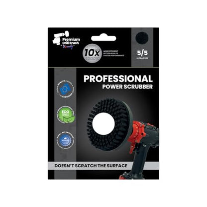 Premium Drill Brush Professional– 2in1 for Drill & Angle Grinder Ultra-Stiff 6 in Black | Scratch-Free Heavy-Duty Cleaning Brush for Concrete, Brick, Stone, Metal, Masonry, Grills, Rust - color: Black