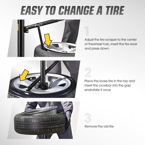 DNA Motoring Manual Tire Changer Portable Hand Bead Breaker Tire Machine for 15" to 21" Tires Tire Mounting Machine for Car Truck Home Garage Small Auto Shop, TOOLS-00781