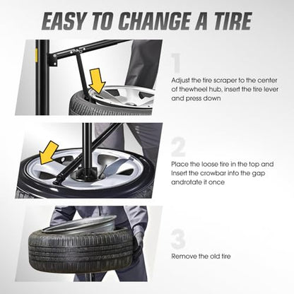DNA Motoring Manual Tire Changer Portable Hand Bead Breaker Tire Machine for 15" to 21" Tires Tire Mounting Machine for Car Truck Home Garage Small Auto Shop, TOOLS-00781