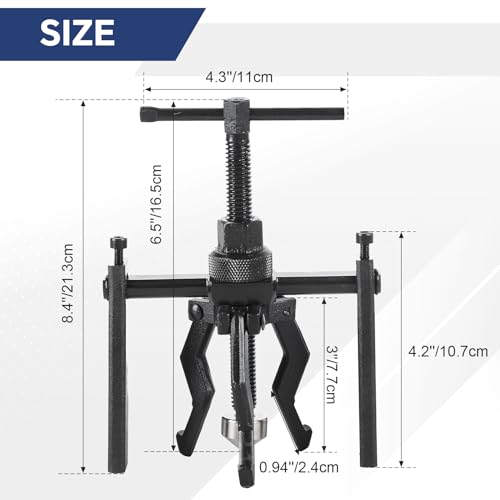 DASBET 3 Jaw Inner Bearing Puller Set Blind Bearing Puller Set | Bushing Gear Extractor Wheel Bearing Puller Automotive Kit Heavy Duty 3 Jaw Pilot Bearing Puller for Motorcycle, Car, and SUV