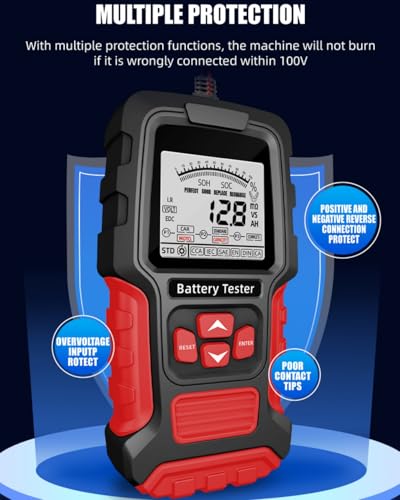 Car Battery Tester, 12V & 24V, 3~400AH, 40-2000CCA, Digital Automotive Battery Analyzer, Internal Resistance Tester