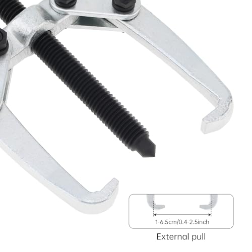 ChgImposs 2.5 Inch 2-Jaw Gear Puller, High Carbon Steel Heavy-Duty Bearing & Pulley Remover, Adjustable 10-65mm Jaw Spread, 1.5T Capacity - size: 10-65mm