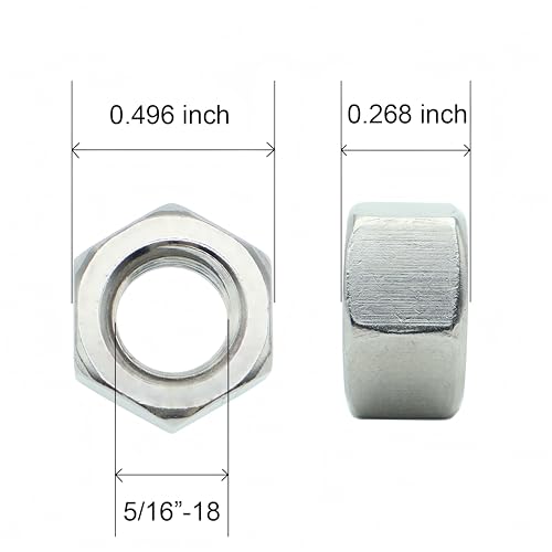 85 Pcs 5/16-18 Hex Nuts, 304 Stainless Steel | Standard Inch Coarse Thread, Hardware Nuts - size: 5/16"-18 (85Pcs)