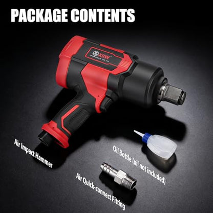 1 Inch Air Impact Wrench, 2,350ft-lbs Torque, 5,500RPM 1 Inch Impact Gun | 8.5 lbs Lightweight Twin Hammer Pneumatic Impact Wrench for Automobile Repair - size: 1 Inch | 2350 ft-lbs