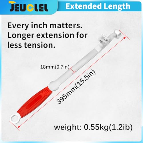 Wrench Extender Tool Bar, 15.5 inch Torque Adaptor Wrench Extension, Torque Amplifier Tool for DIYers, Garage Mechanics, and Handymen, Maximum Leverage & Amplified Torque Tighten Nuts Bolts