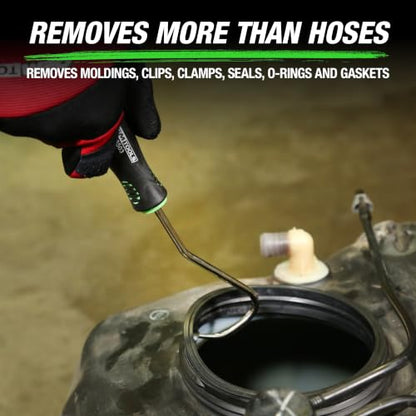 OEMTOOLS 26503 Short Offset Hose Remover, Hose Removal Tool and Hook Tool, Automotive Pick, Comfortable Hose Removal Hook, Angled Extraction Hook Tool