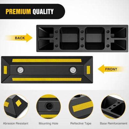 Nilight Parking Curb - Heavy Duty Rubber Garage Driveway Car Wheel Stopper Parking Aid Block Gadgets, 1-Pack - size: 22" 1-PACK