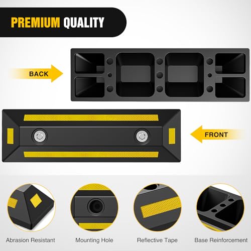 Nilight Parking Curb - Heavy Duty Rubber Garage Driveway Car Wheel Stopper Parking Aid Block Gadgets, 1-Pack - size: 22" 1-PACK
