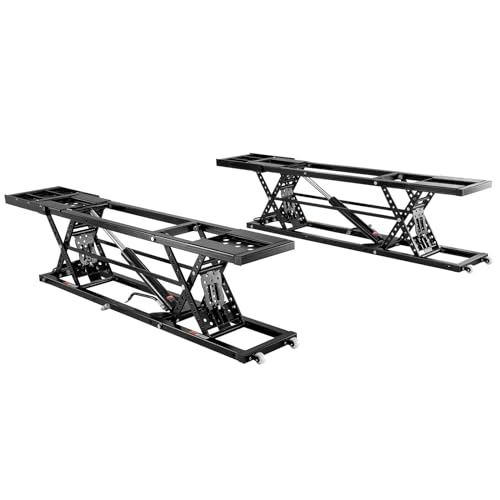 VEVOR Portable Car Lift - 7,000 LBS Capacity, 26.8" Max. Height, Heavy-Duty Carbon Steel Truck Lift with 120V Power Unit | 26.8" Max Height, Extended-Length Plates, Heavy-Duty Carbon Steel, 120V Power Unit, For Home Garage Shop