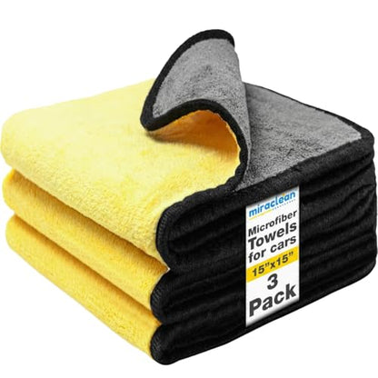 Microfiber Towels for Cars - 15.7" x 15.7" inches, Highly Absorbent Professional Grade Drying Towel Set for Superior Cleaning and Drying Performance - Car Drying & Kitchen Towel - Pack of 3 - size: 15.7" x 15.7" - 3 Pack
