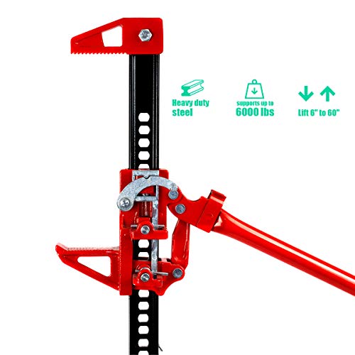 Stark USA Industry 60" Farm Tractor Truck SUV Bumper Jack Ratcheting Style Off Road Farm Jack 3-Ton Capacity Truck Lift Bumper Utility