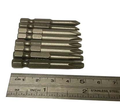 aiyun 12 Piece Slotted Phillips Head Drill Bits, 1/4 Hex Shank Magnetic Screw Driver Bit Set S2 Steel 2 Inch Long Screwdriver Sets (2 Inch)