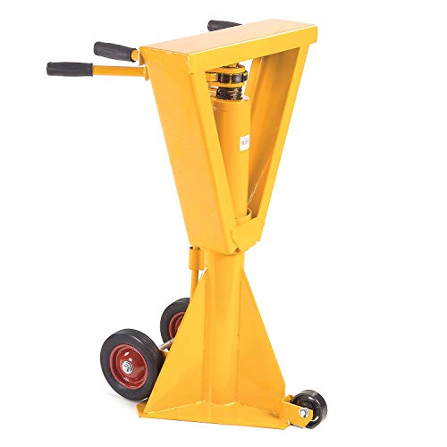 Global Industrial 100,000 Lb. Static Capacity Heavy Duty Trailer, Yellow | Stabilizing Jack Stand, 50000 lb. Lifting Capacity, 39-1/2" to 51" Height Adjustment, Steel