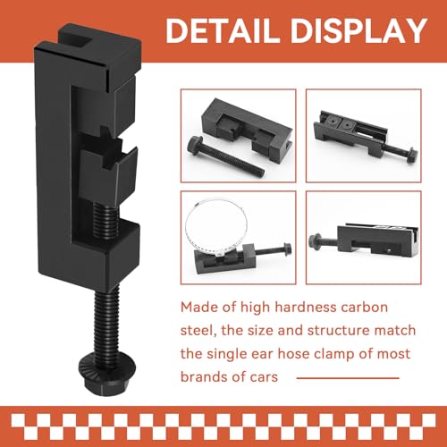 CV Boot Clamp Plier with 20Pcs Stainless Steel Single Ear Hose Clamp, Drive Shaft CV Axle Boot Clamp Removal and Installation Tool for Most Cars