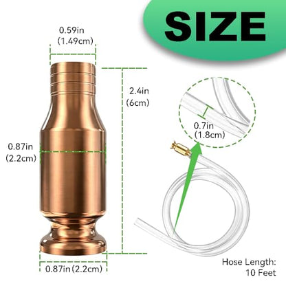 Shaker Siphon Hose for Fuel Transfer Pump 1/2'' Copper Valve Syphon Hose Gas Siphon Pump for Gasoline, Oil, Diesel, Water, Liquid Self Priming Shaker Siphon Hand Pump Tube (10 feet) - size: 10 Feet