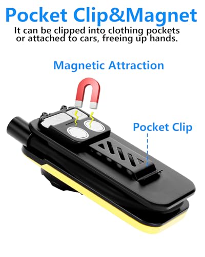 UFOND Dual Head Rechargeable LED Work Light,Gooseneck Flashlight 4 Modes | 800LM Portable Lightweight Pocket Magnetic Tool Light, Aluminum Alloy Clip Spotlight, Repair Camping Outdoor Emergency
